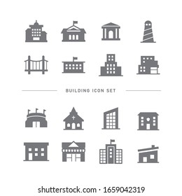 COLLECTION OF BUILDING FLAT ICONS