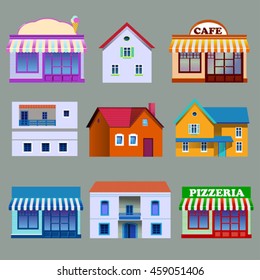 collection of buildings on dark background