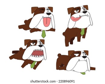collection of bull dogs vector set 1.