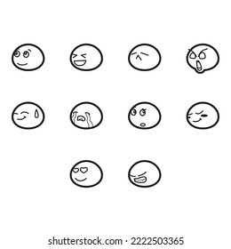 collection of bun emoticon vector