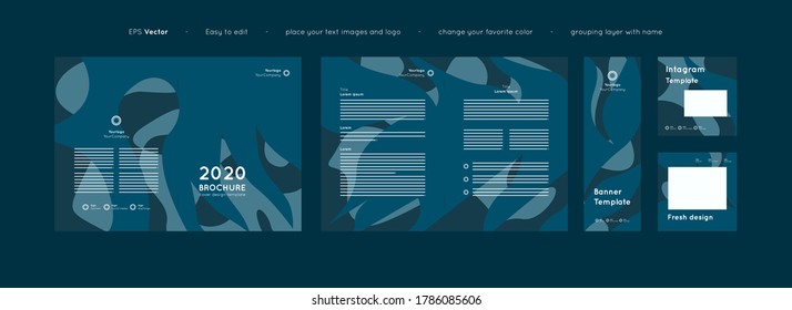 Diseño de paquetes de colección para diversos propósitos como folletos, banners, fuentes de medios sociales, publicidad, perfil de la empresa y otros. EPS vectoriales