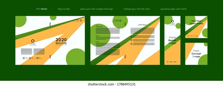 Collection bundle design layouts for various purposes such as leaflets, banners, social media feeds, advertising, company profile and other. Vector EPS