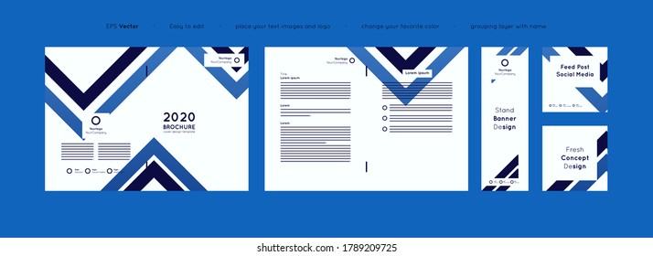 Collection bundle design layouts for various purposes such as leaflets, banners, social media feeds, advertising, company profile and other. Vector EPS