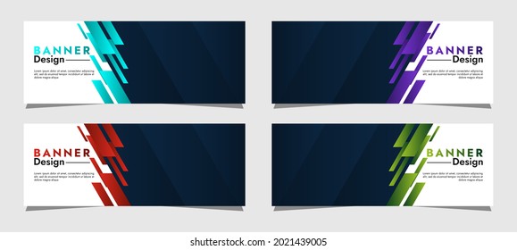 Colección de diseño de plantilla de fondo de banner de negocios con formas geométricas simples