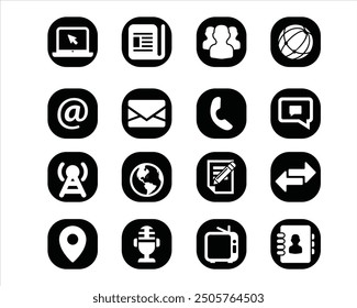 Collection of business card icons in various styles.