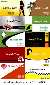 Collection of business card templates vector illustration
