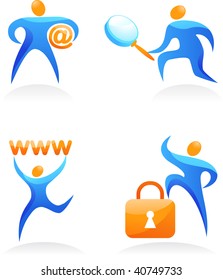 collection of business concept icons with the business people - 1