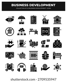 Collection of Business Development Icons. Boost Your Business Growth with Strategic Planning and Financial Management