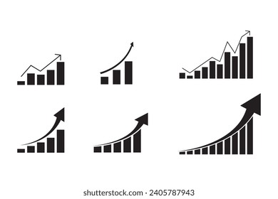 Conjunto de iconos de negocio de la colección. Estilo plano de icono para el vector de stock. Firmar financiamiento para logotipo, estacionario, gestión, informe, ilustración. 