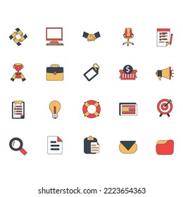 collection of business icon vector