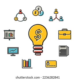 colección de vectores de iconos de negocios