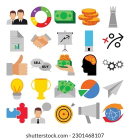 collection of business icon vector