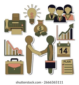 collection of business icon vector
