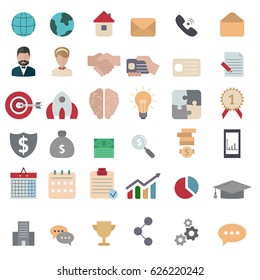 Collection business icons. Business elements to use in web, smart phone application etc. Flat style.