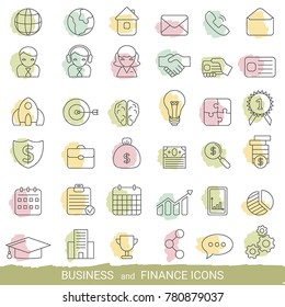 Collection business icons. Business elements to use in web, smart phone application ets.