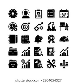 Collection of business icons for workflow