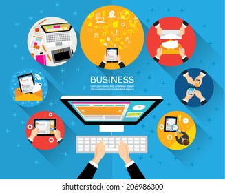 Collection of Business and Office Conceptual Vector Design