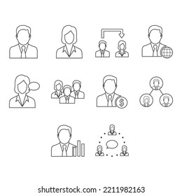 collection of business people icon vector