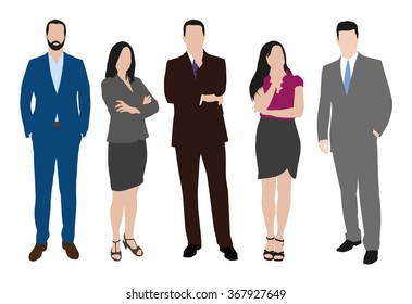 Collection of business people illustrations in different poses