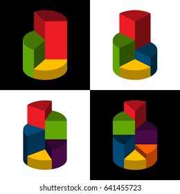 Collection of business pie chart. Vector in a flat design style that gives you the ease of editing to follow your desired percentage without reducing the quality of the design.
