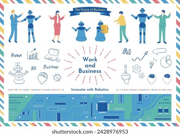 
Collection of business scene illustrations