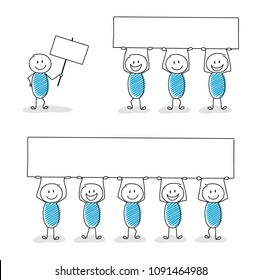 Collection of business stickmen. Vector.