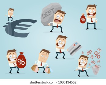 collection of a businessman in different situations