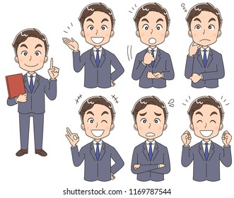 A collection of businessmen with various expressions