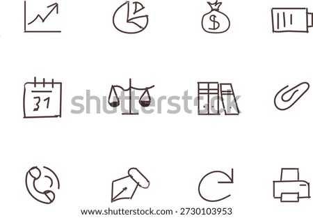 Collection of bussiness hand draw icon .