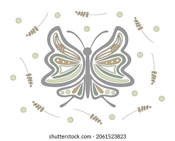 Collection of butterflies in pastel tones designed in doodle style for posters, cards, printed fabrics, t-shirts, fashions, mugs, backgrounds, templates, pillow patterns, bag patterns, diy and more 
