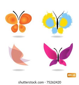 Collection of butterfly icons
