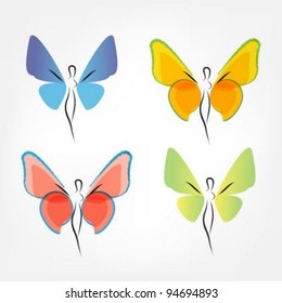 Collection of butterfly icons