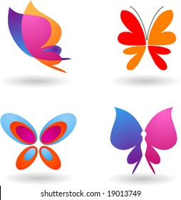 collection of butterfly  icons and symbols, vector design