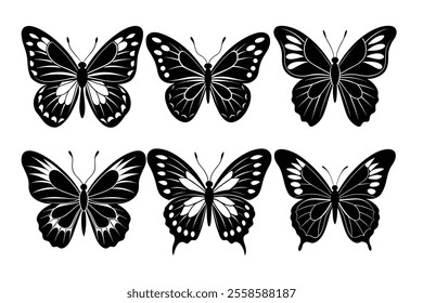 Collection of butterfly silhouette illustration