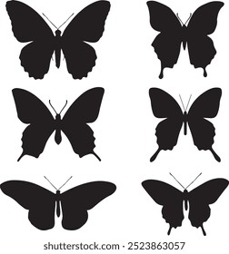 Collection of Butterfly Silhouettes in different poses