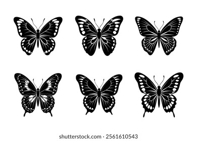 Collection of butterfly silhouettes illustration