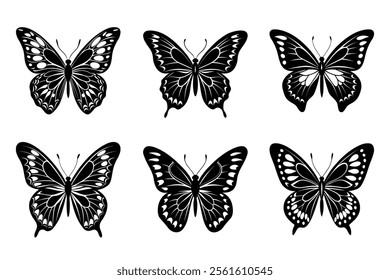 Collection of butterfly silhouettes illustration