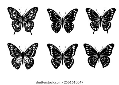 Collection of butterfly silhouettes illustration