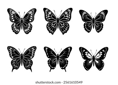 Collection of butterfly silhouettes illustration