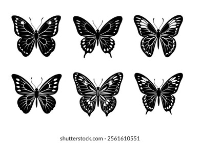 Collection of butterfly silhouettes illustration