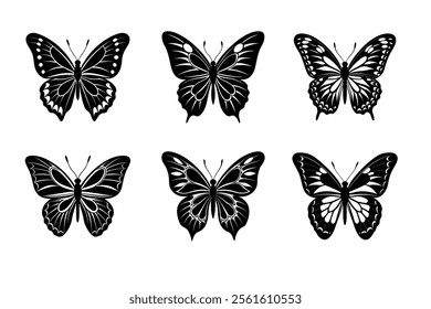 Collection of butterfly silhouettes illustration