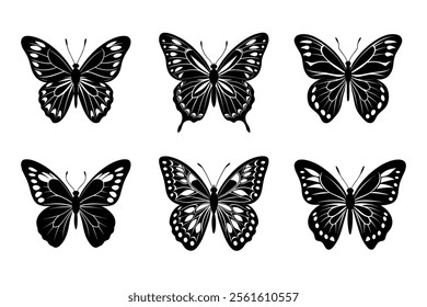 Collection of butterfly silhouettes illustration