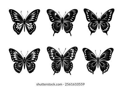 Collection of butterfly silhouettes illustration