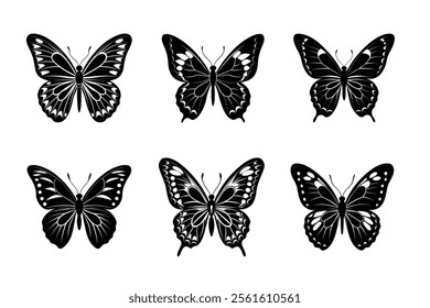 Collection of butterfly silhouettes illustration