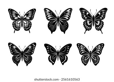 Collection of butterfly silhouettes illustration