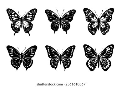 Collection of butterfly silhouettes illustration