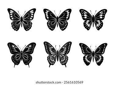 Collection of butterfly silhouettes illustration