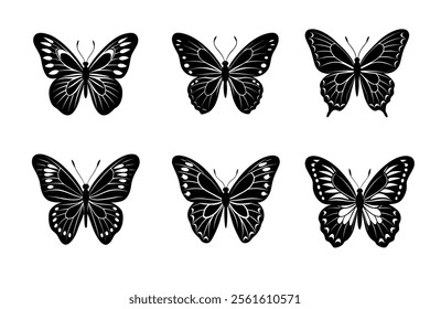 Collection of butterfly silhouettes illustration