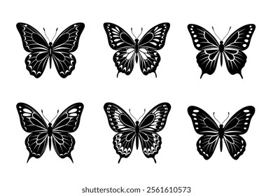 Collection of butterfly silhouettes illustration