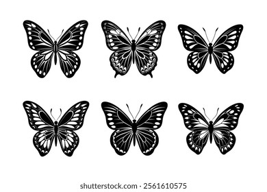 Collection of butterfly silhouettes illustration